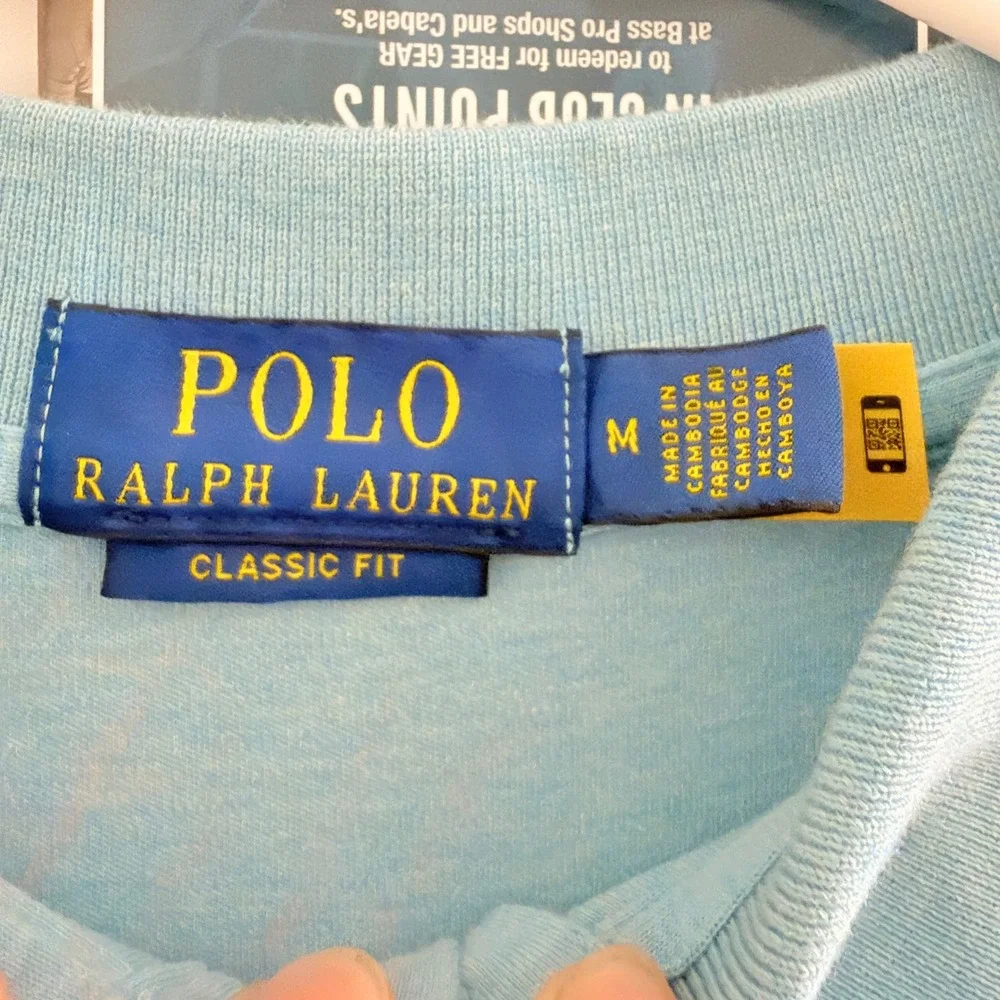 Polo Ralph Lauren Mens Classic Fit Heather  Blue‎ Cotton Polo Shirt Size M FF27